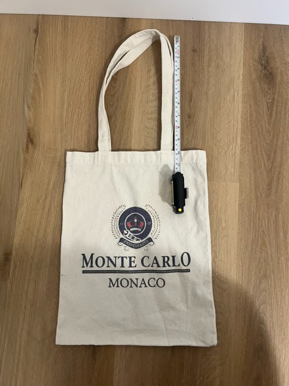 Monte Carlo Monaco Souvenir Canvas Tote Bag Crest Logo Travel